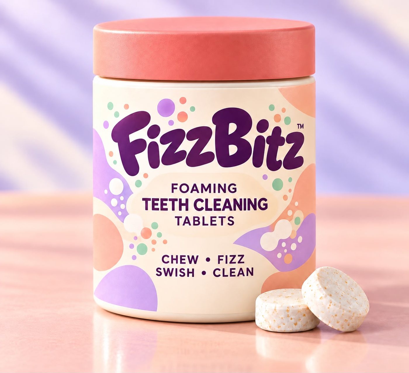 FizzBitz foaming teeth cleaning tablets, Sweet Mint