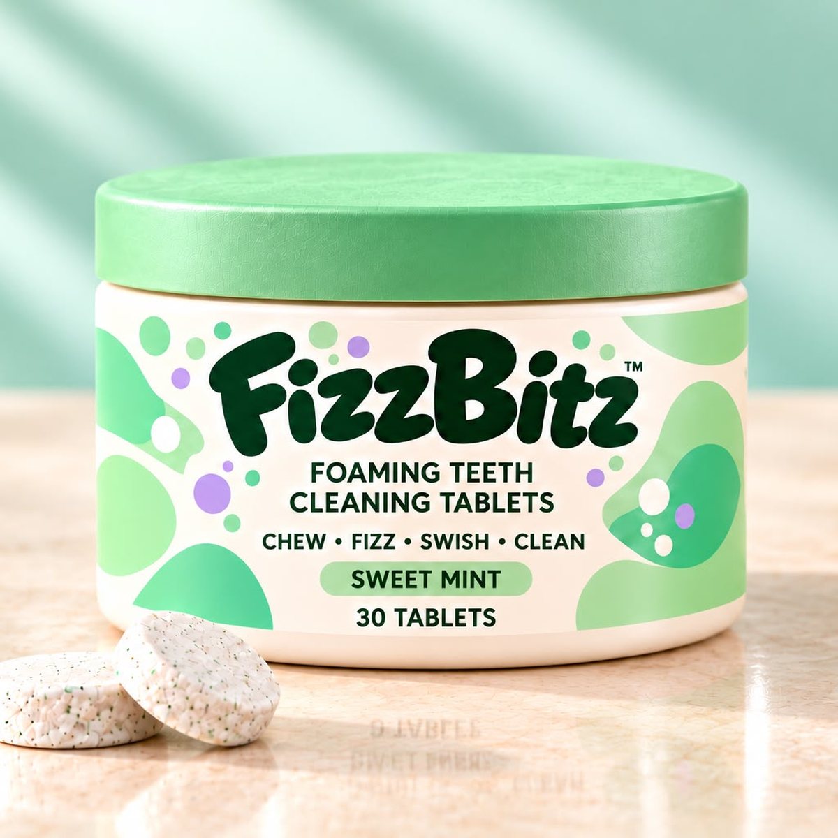 FizzBitz Foaming Teeth Cleaning Tablets, 30 count